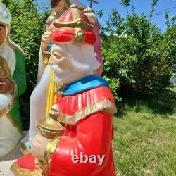 Vintage Nativity Wisemen 3 Kings Blow Mold Set General Foam Plastics Vintage Nativity Wisemen 3 Kings Blow Mold Set General Foam Plastics
