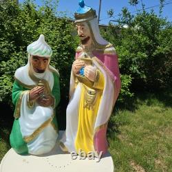 Vintage Nativity Wisemen 3 Kings Blow Mold Set General Foam Plastics Vintage Nativity Wisemen 3 Kings Blow Mold Set General Foam Plastics