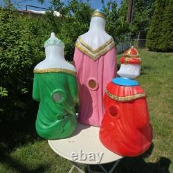 Vintage Nativity Wisemen 3 Kings Blow Mold Set General Foam Plastics Vintage Nativity Wisemen 3 Kings Blow Mold Set General Foam Plastics