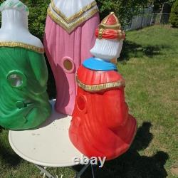 Vintage Nativity Wisemen 3 Kings Blow Mold Set General Foam Plastics Vintage Nativity Wisemen 3 Kings Blow Mold Set General Foam Plastics