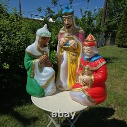 Vintage Nativity Wisemen 3 Kings Blow Mold Set General Foam Plastics Vintage Nativity Wisemen 3 Kings Blow Mold Set General Foam Plastics