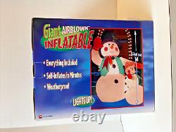Vintage New Gemmy 8 Foot 2 Snowman Christmas Holiday Airblown Outdoor Inflatable