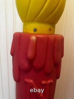 Vintage Noel Christmas Candles Outdoor Decor Blow Mold Plastic FAST SHIP