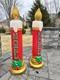 Vintage Noel Gemmy Christmas Candle Blow Mold 43 Tall Lighted Decor Set Of 2