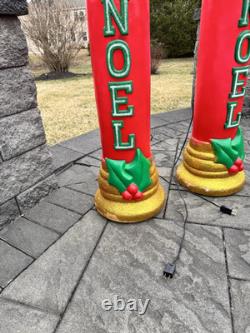 Vintage Noel Gemmy Christmas Candle Blow Mold 43 Tall Lighted Decor set Of 2 Vintage Noel Gemmy Christmas Candle Blow Mold 43 Tall Lighted Decor set Of 2