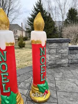 Vintage Noel Gemmy Christmas Candle Blow Mold 43 Tall Lighted Decor set Of 2 Vintage Noel Gemmy Christmas Candle Blow Mold 43 Tall Lighted Decor set Of 2