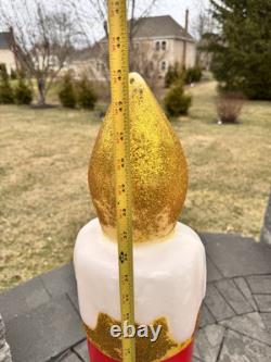 Vintage Noel Gemmy Christmas Candle Blow Mold 43 Tall Lighted Decor set Of 2 Vintage Noel Gemmy Christmas Candle Blow Mold 43 Tall Lighted Decor set Of 2