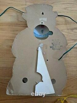 Vintage Noma Decor Lites Christmas Snowman Plastic Celluloid Blow Mold Light 19