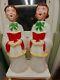 Vintage Pair Empire Christmas Holiday Blow Molds 30 Choir Boy Girl Carolers