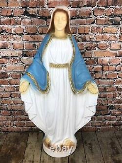 Vintage Plastic Blow Mold 35 Mary Our Lady Grace Madonna Yard Statue Ornament