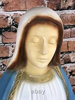 Vintage Plastic Blow Mold 35 Mary Our Lady Grace Madonna Yard Statue Ornament