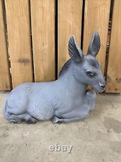 Vintage Poloron Christmas Nativity Donkey Blow Mold Lighted works great