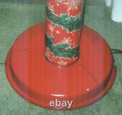 Vintage Poloron Giant Holiday Christmas Tin Litho Candles 44 Tall with Box #462