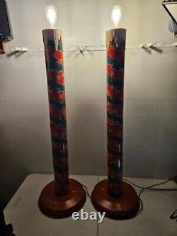 Vintage Poloron Giant Metal Candles 1960s Lighted Outdoor Christmas Decoration