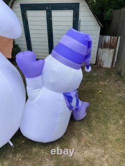 Vintage RARE 8' Snowman Family of 3 Christmas Carols AirBlown Inflatable Gemmy