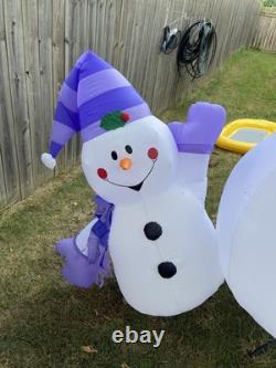 Vintage RARE 8' Snowman Family of 3 Christmas Carols AirBlown Inflatable Gemmy
