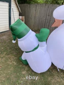 Vintage RARE 8' Snowman Family of 3 Christmas Carols AirBlown Inflatable Gemmy
