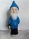 Vintage Rare Blue 18 Tall Union Blow Mold Gnome Leprechaun With Lantern Lamp