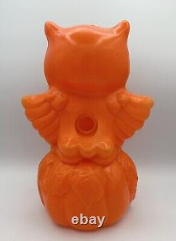 Vintage RARE Halloween Owl on Pumpkin Jack-o-Lantern JOL Tabletop Blow Mold