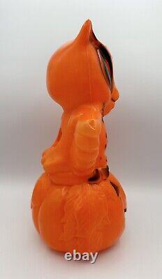 Vintage RARE Halloween Owl on Pumpkin Jack-o-Lantern JOL Tabletop Blow Mold