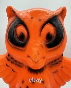 Vintage RARE Halloween Owl on Pumpkin Jack-o-Lantern JOL Tabletop Blow Mold