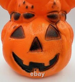 Vintage RARE Halloween Owl on Pumpkin Jack-o-Lantern JOL Tabletop Blow Mold