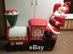 Vintage Rare Empire Plastic Santa RR Train Christmas Large Blow Mold NICE