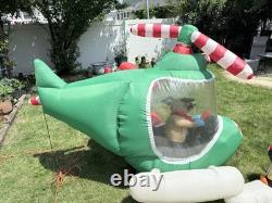 Vintage Rare Gemmy Airblown Inflatable Santa & Helicopter Reindeer Penguin Gifts