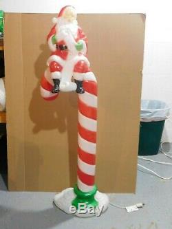 Vintage Rare HTF 49 Santa's Best Christmas Candy Cane with Santa Top Blow Mold