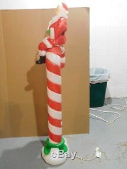 Vintage Rare HTF 49 Santa's Best Christmas Candy Cane with Santa Top Blow Mold