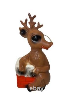 Vintage Rudolph Red Nose Reindeer plastic blow mold Christmas decoration 14