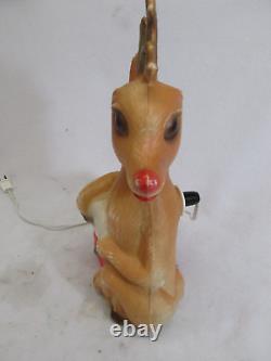 Vintage Rudolph Red Nose Reindeer plastic blow mold Christmas decoration 14