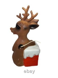Vintage Rudolph Red Nose Reindeer plastic blow mold Christmas decoration 14