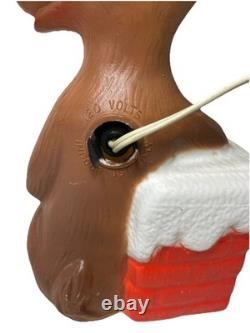 Vintage Rudolph Red Nose Reindeer plastic blow mold Christmas decoration 14