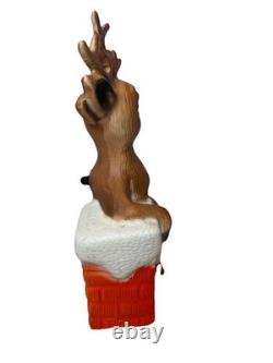 Vintage Rudolph Red Nose Reindeer plastic blow mold Christmas decoration 14