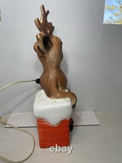 Vintage Rudolph Red Nose Reindeer plastic blow mold Christmas decoration 14