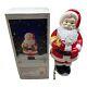 Vintage Santa Claus With Candy Cane Lighted Christmas Blow Mold With Original Box