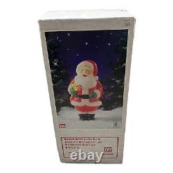 Vintage Santa Claus with Candy Cane Lighted Christmas Blow Mold with Original Box