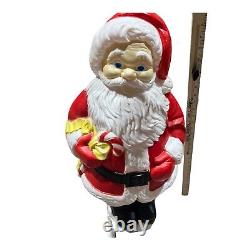 Vintage Santa Claus with Candy Cane Lighted Christmas Blow Mold with Original Box