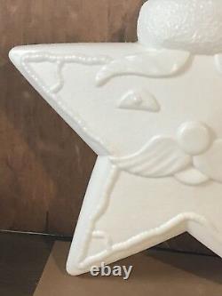 Vintage Santa Star Plastic Blowmold Blow Mold Christmas Union Products Light Up