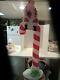 Vintage Santa's Best Blow Mold Candy Cane With Santa On Top Rare Find 49 Tall