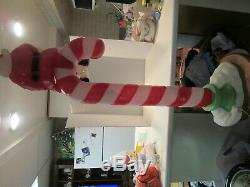 Vintage Santa's Best Blow Mold Candy Cane with Santa on Top RARE FIND 49 Tall