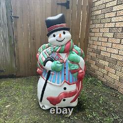 Vintage Santa's Best Frosty The Snowman Lighted Christmas Blow Mold 43 Damage