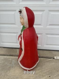 Vintage Santa's Best MRS. CLAUS 40 Lighted Blow Mold Christmas Yard Decor