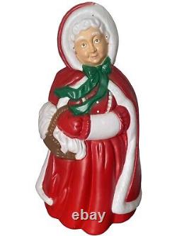 Vintage Santa's Best Mrs. Claus 40 Lighted Blow Mold Christmas Decor works