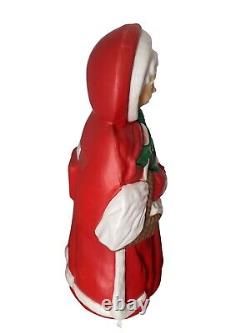 Vintage Santa's Best Mrs. Claus 40 Lighted Blow Mold Christmas Decor works