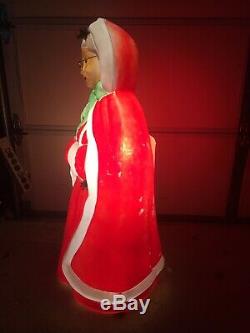 Vintage Santa's Best Mrs Santa Claus Christmas Blow mold 40 Light Up Blowmold