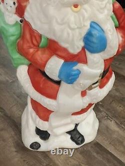 Vintage Santa's Best Santa 42 Blow Mold with Green Toy Sac