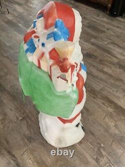 Vintage Santa's Best Santa 42 Blow Mold with Green Toy Sac