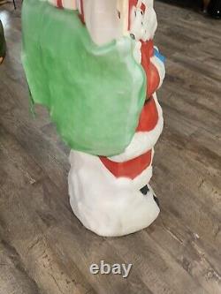 Vintage Santa's Best Santa 42 Blow Mold with Green Toy Sac